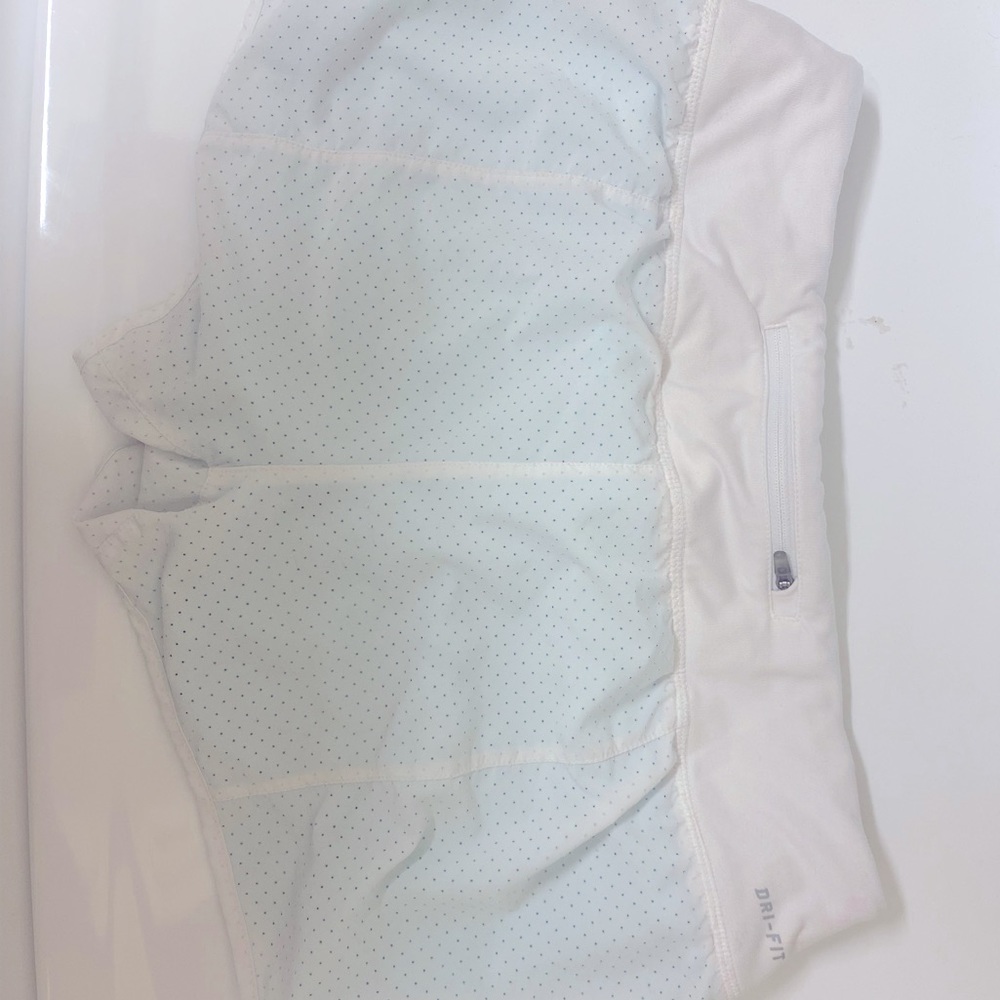 Nike Dri Fit white mesh shorts with pocket and lining
